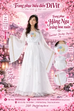 Hằng Nga trắng cổ trang