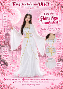 Trang phục Hằng Nga tiên nữ trắng viền