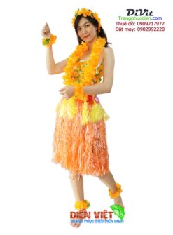 Đầm múa Hawai cam