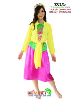 Tứ thân ngắn vàng xanh hồng