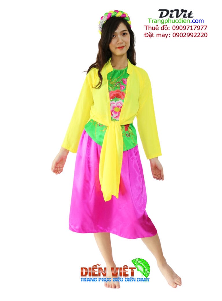 Tứ thân ngắn vàng xanh hồng