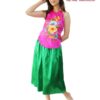 Yếm hồng váy ngắn xanh đậm