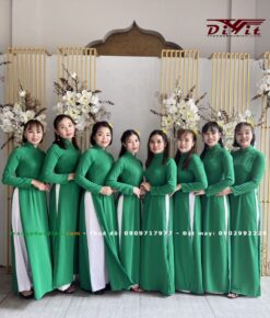 Thuê áo dài xanh lá trơn