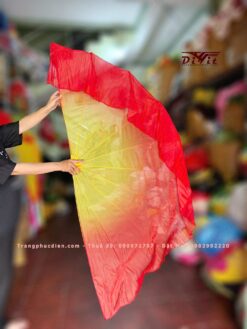 Quạt bán nguyệt vàng loang đỏ