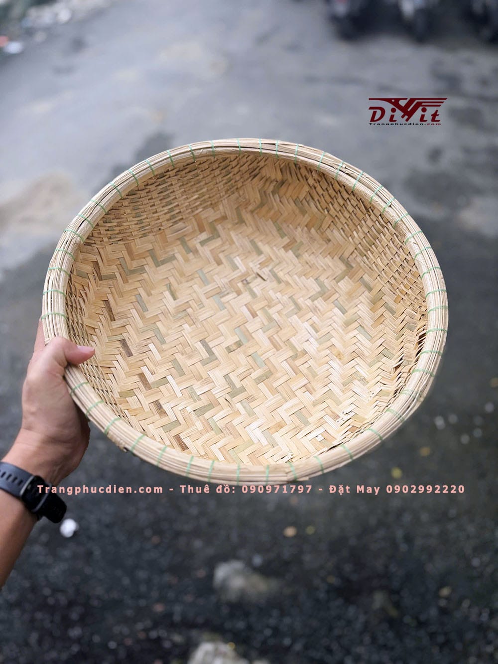 Thúng tre cho thuê size 50cm