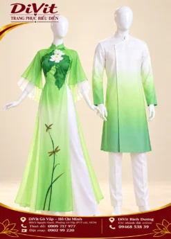 Áo dài nữ múa lá Người gieo mầm xanh