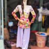 Thuê áo bà ba nữ lụa in hoa