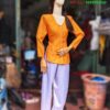 Bà ba nữ cam vải voan
