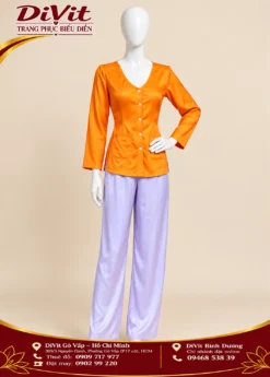 Bà ba nữ cam vải voan