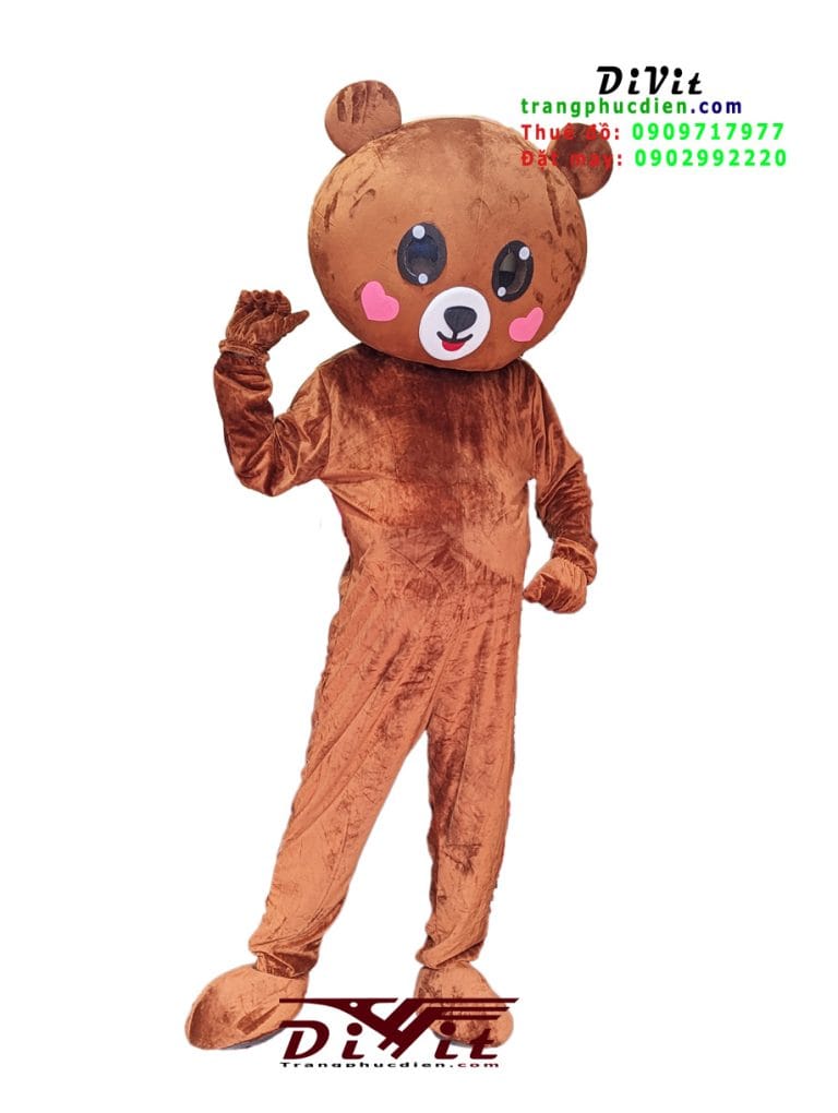 Mascot chú gấu nâu