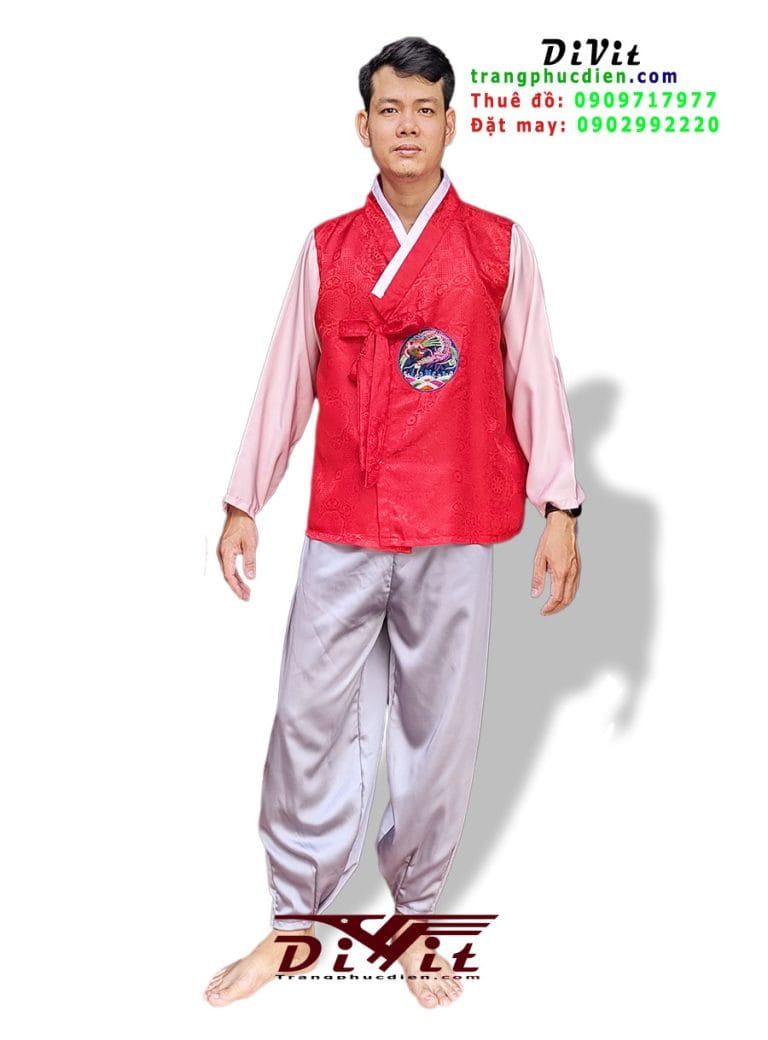 Hanbok nam màu đỏ