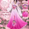 Thuê đầm múa biểu diễn trắng hồng