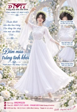 Váy múa trắng trơn