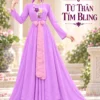 Áo tứ thân tím múa bắc bling