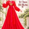 Cho thuê áo Tứ thân đỏ bling