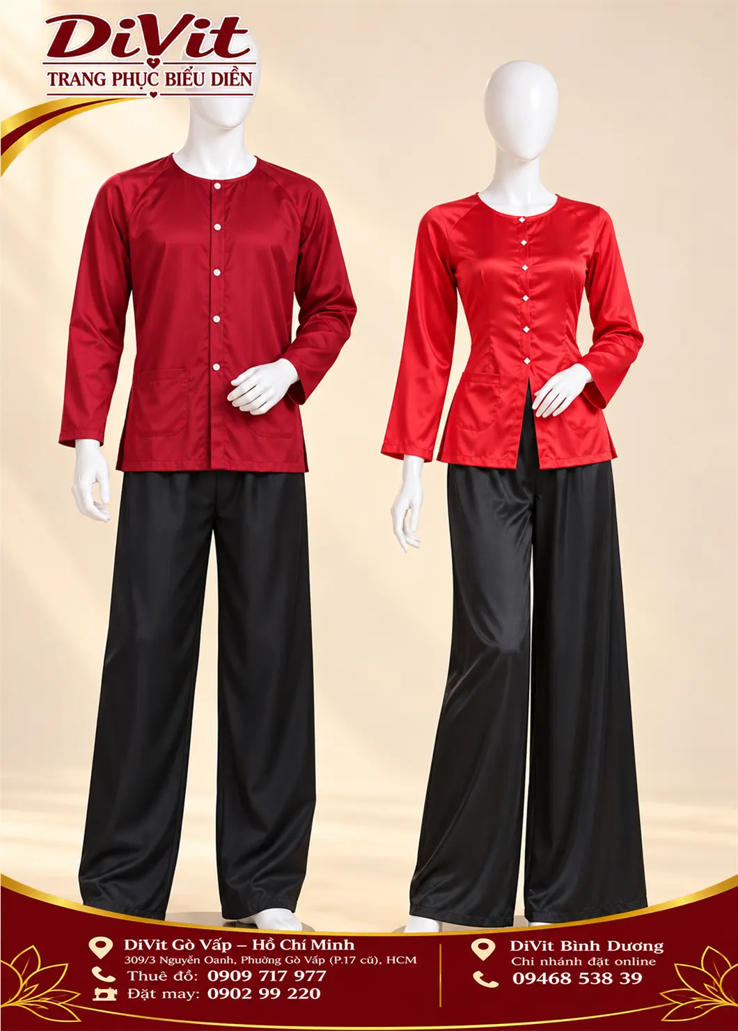 Cặp bà ba đỏ