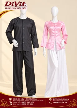 Cặp bà ba Nữ hồng phấn nam đen
