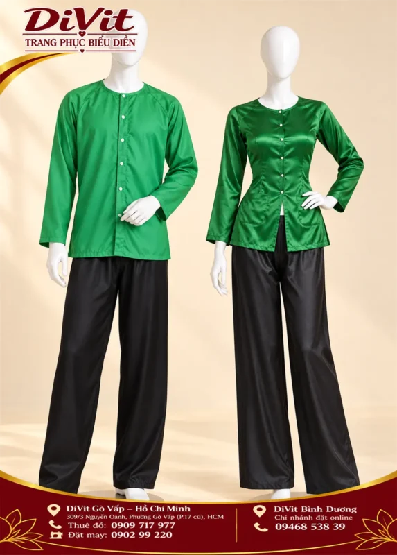 Cặp bà ba Xanh lá