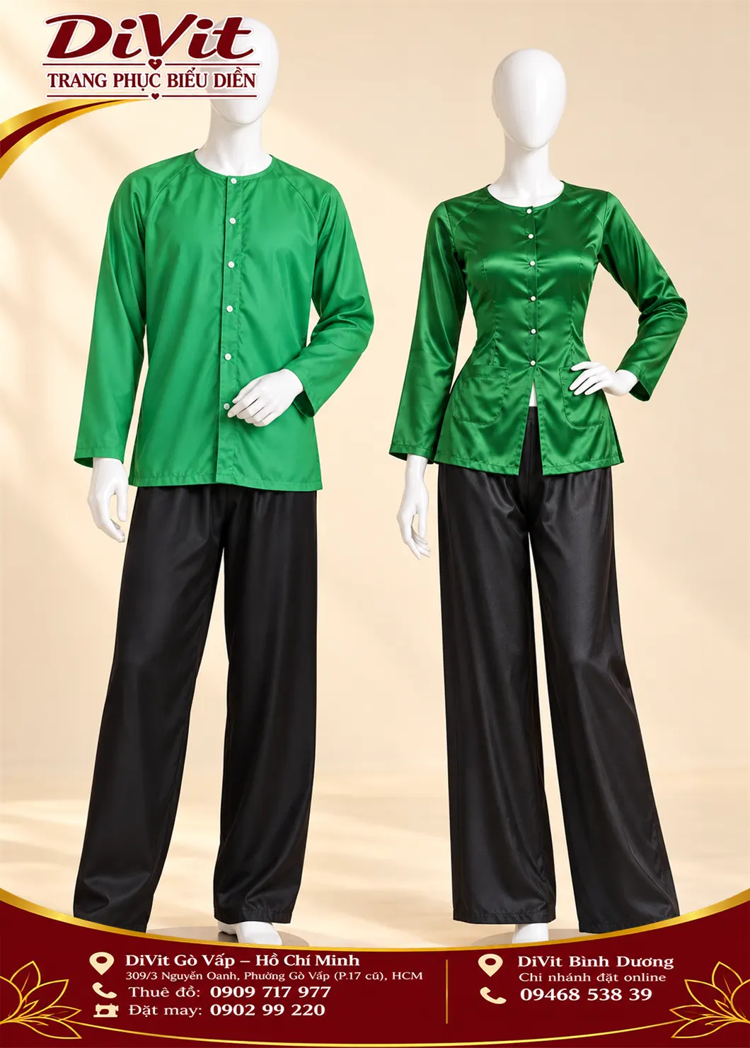 Cặp bà ba Xanh lá