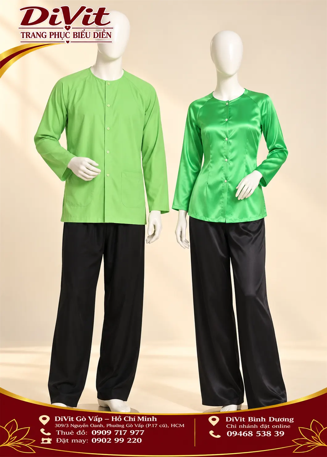 Cặp bà ba Xanh nhạt