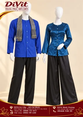 Cặp bà ba nam nữ xanh