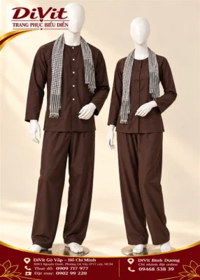 Cặp bà ba nâu kate