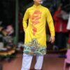 Áo dài nam vàng cách tân
