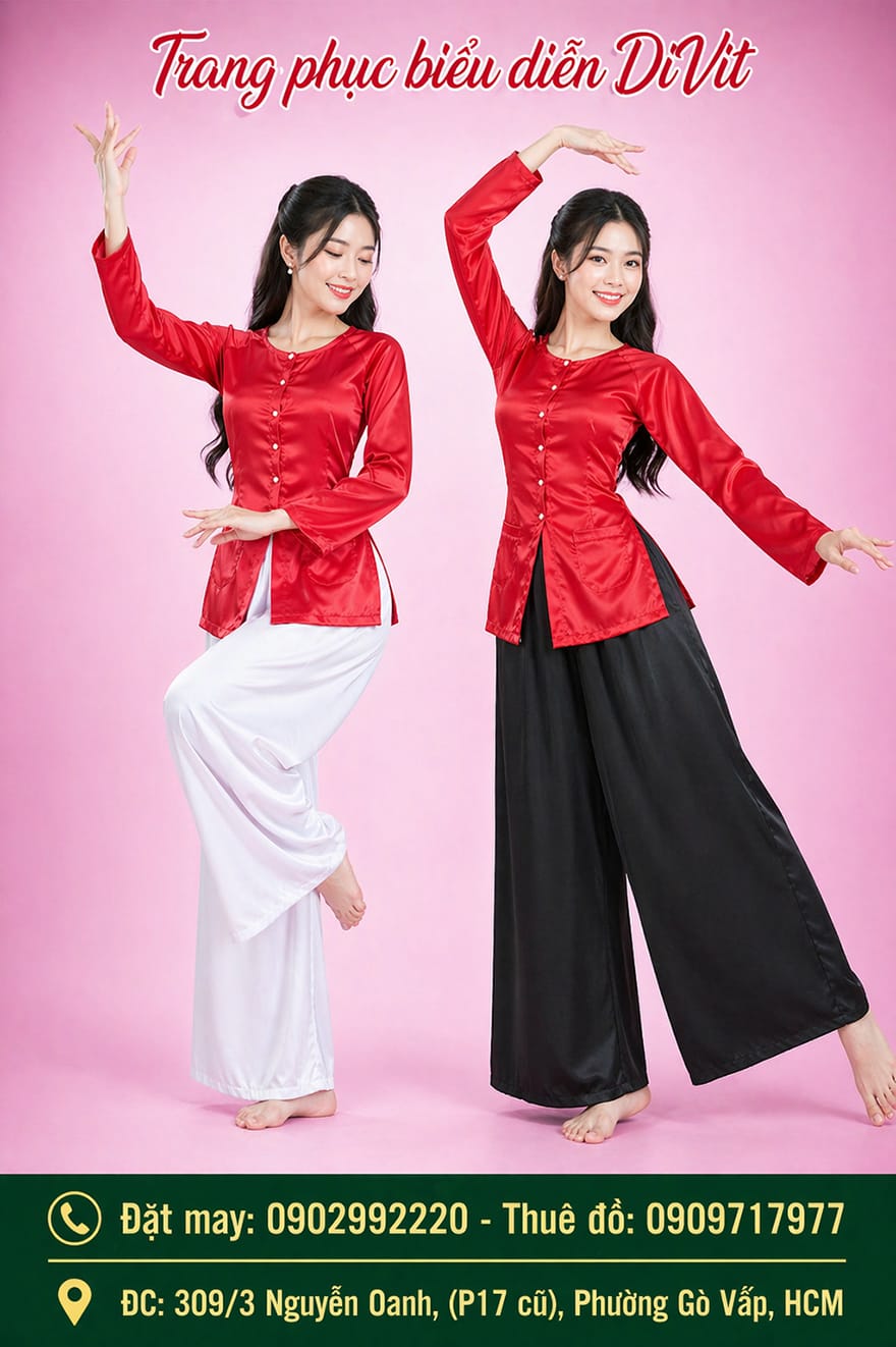Trang phục bà ba nữ đỏ