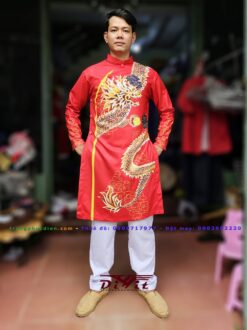 Cho thuê áo dài nam vẻ rồng
