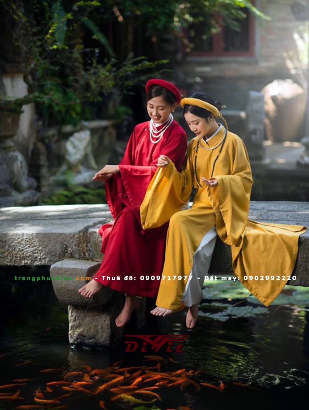 Cho thuê áo dài Tấc đỏ đô