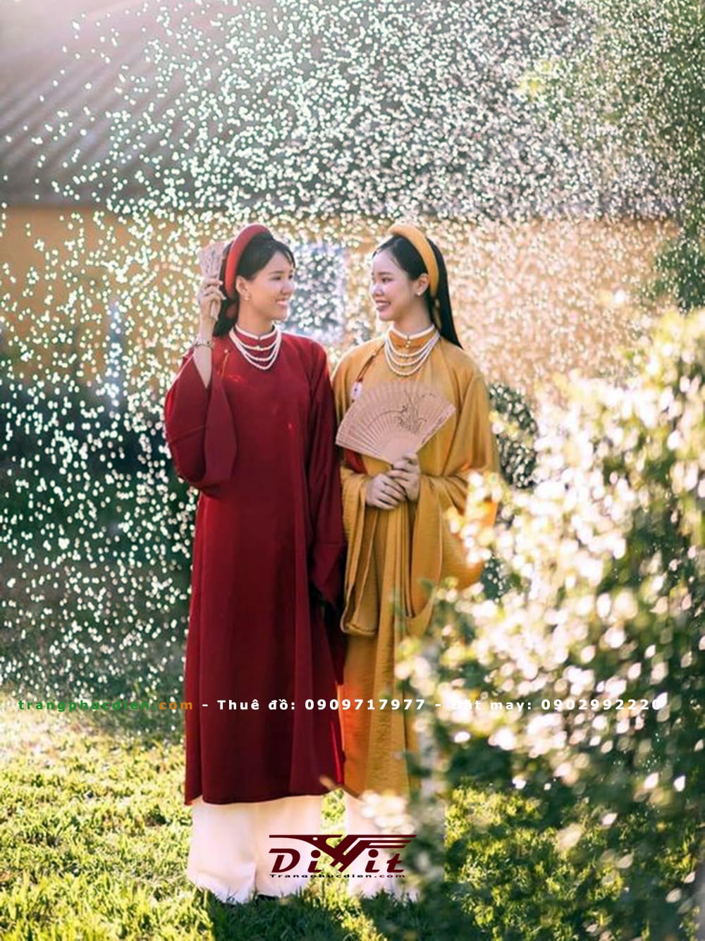 Cho thuê áo dài Tấc đỏ đô