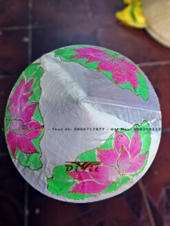 Nón lá bọc vải in bông sen