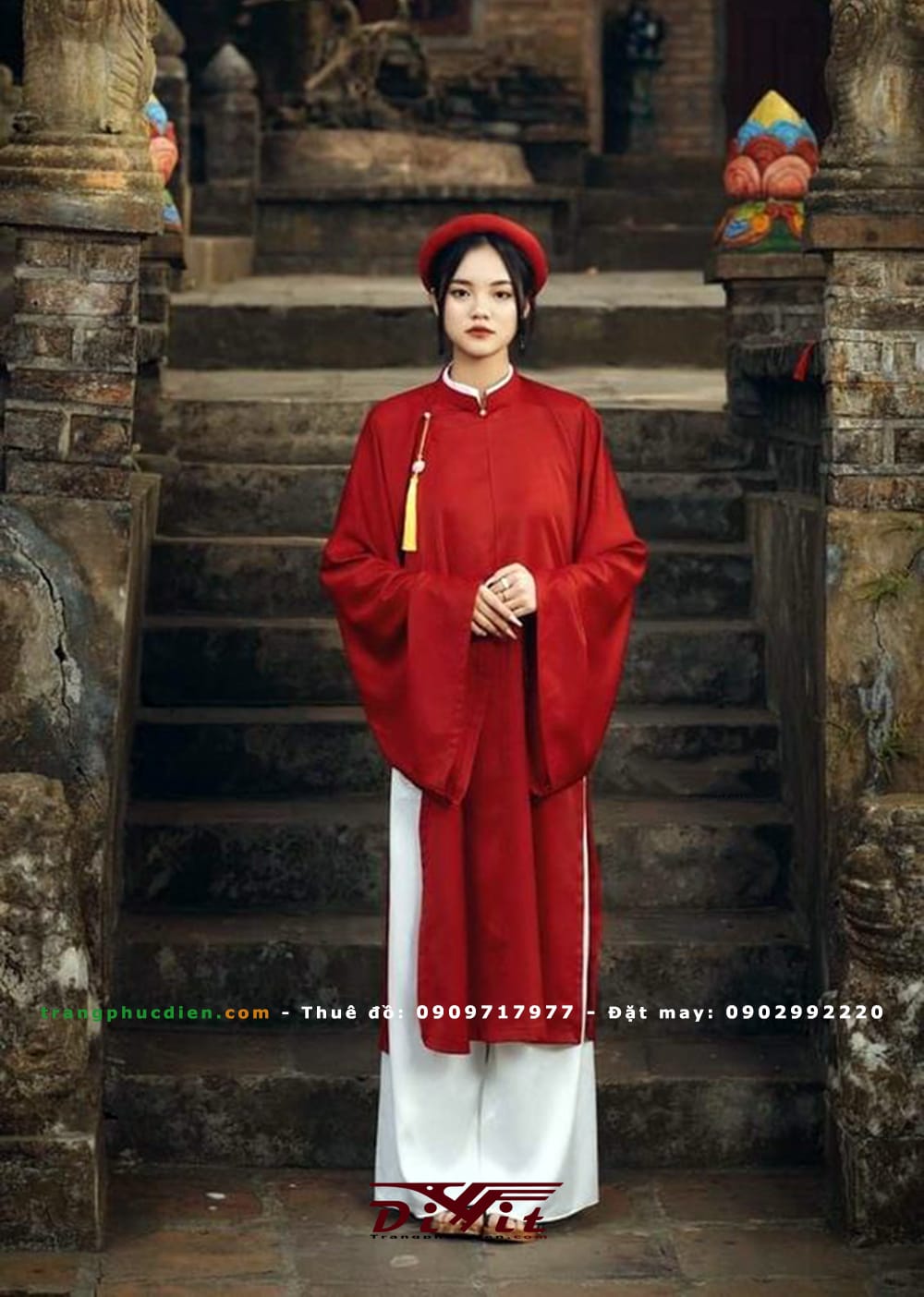 Cho thuê áo dài Tấc đỏ đô