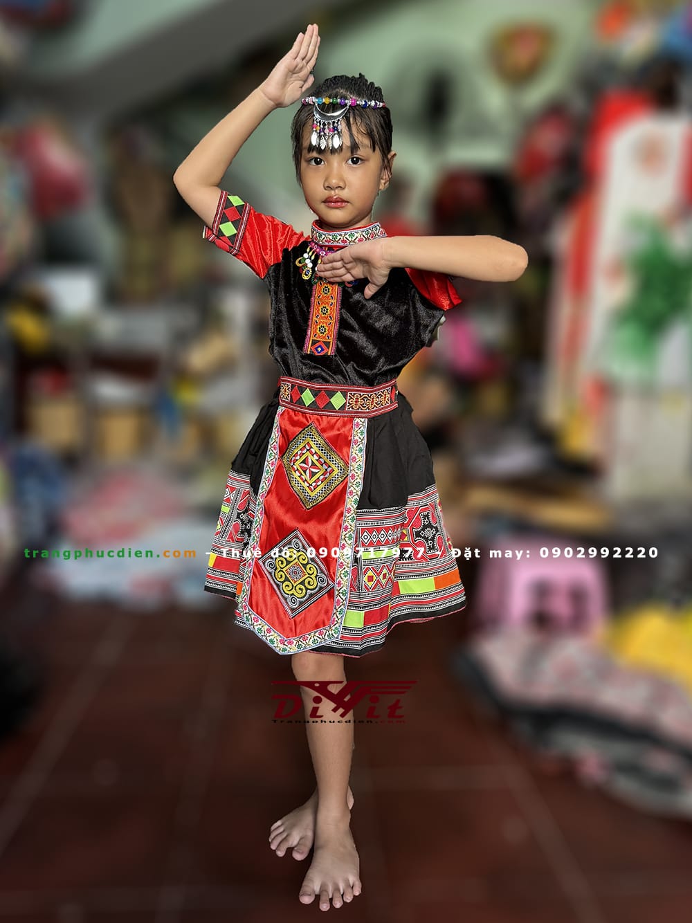 Dân tộc H'Mông bé gái đen(5-8T)