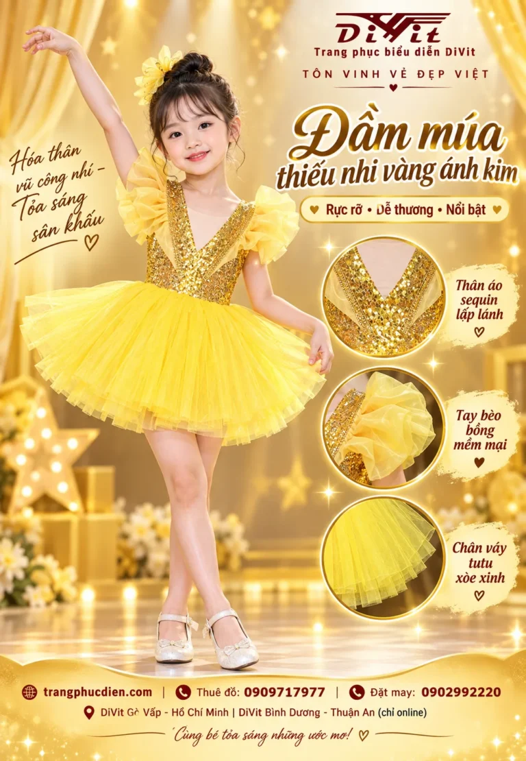 Đầm bồng bềnh bé gái (3 - 8t)