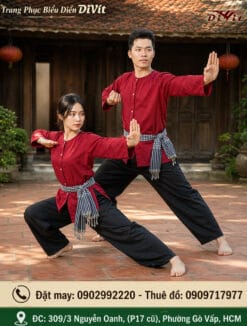 Trang phục bà ba đỏ đô dùng múa võ