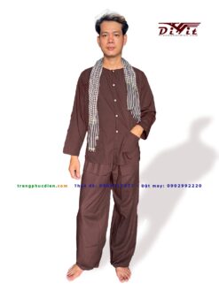 Bộ bà ba nam nâu đậm