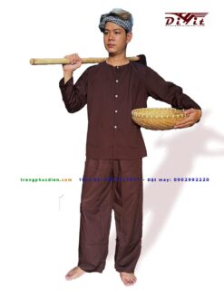 Bộ bà ba nam nâu đậm
