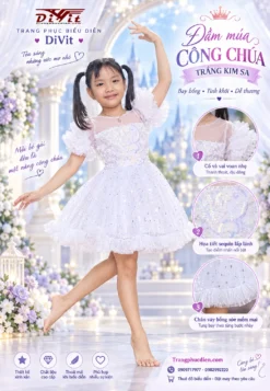Cho thuê đầm trắng bé gái mới