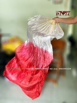Quạt lụa 140cm trắng đỏ(Giá thuê 1 cặp)