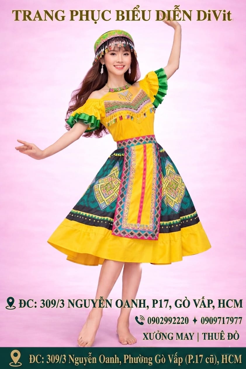 Trang phục dân tộc H'Mông nữ múa văn nghệ