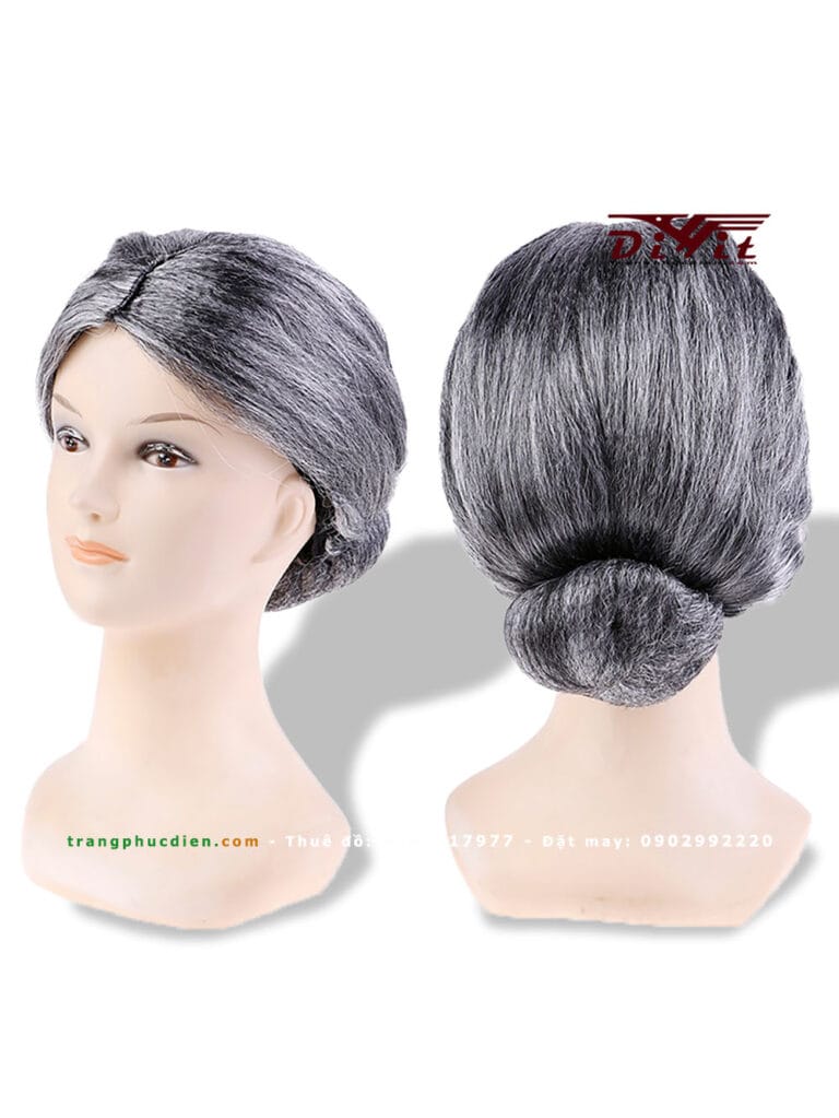Tóc giả cụ bà (Tóc muối tiêu)