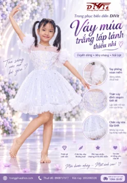 Cho thuê đầm trắng bé gái mới