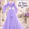 Áo váy tứ thân tím trơn