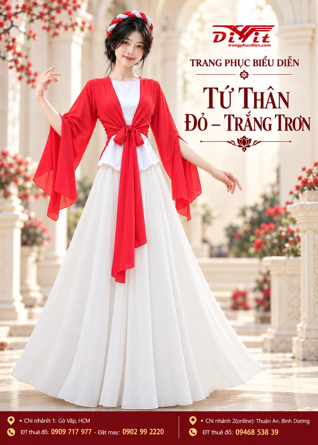 Áo tứ thân trơn cho thuê