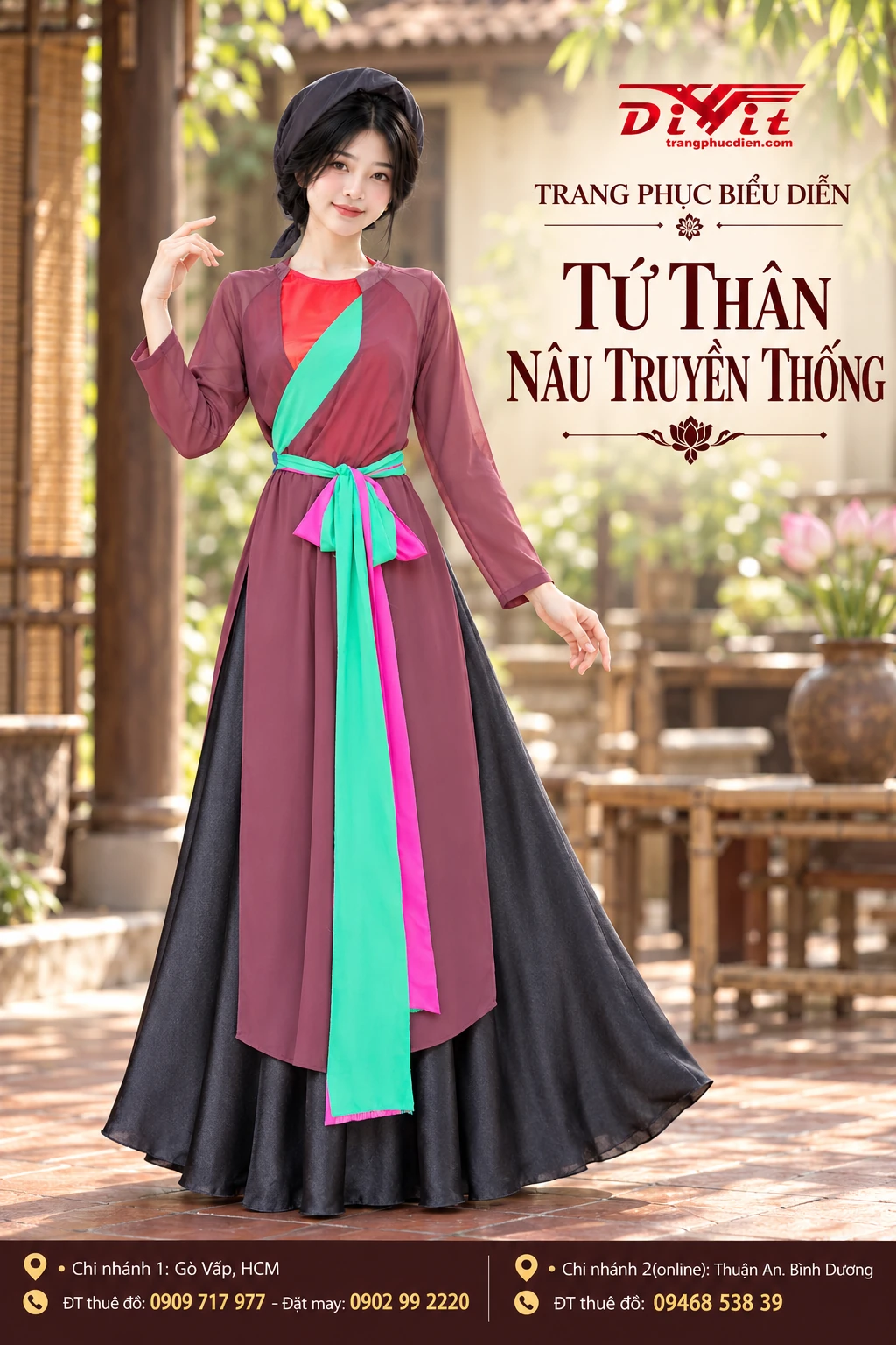 Tứ thân truyền thống Bắc Bộ – mẫu trang phục biểu diễn tại DiVit