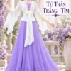Tứ thân trắng váy tím