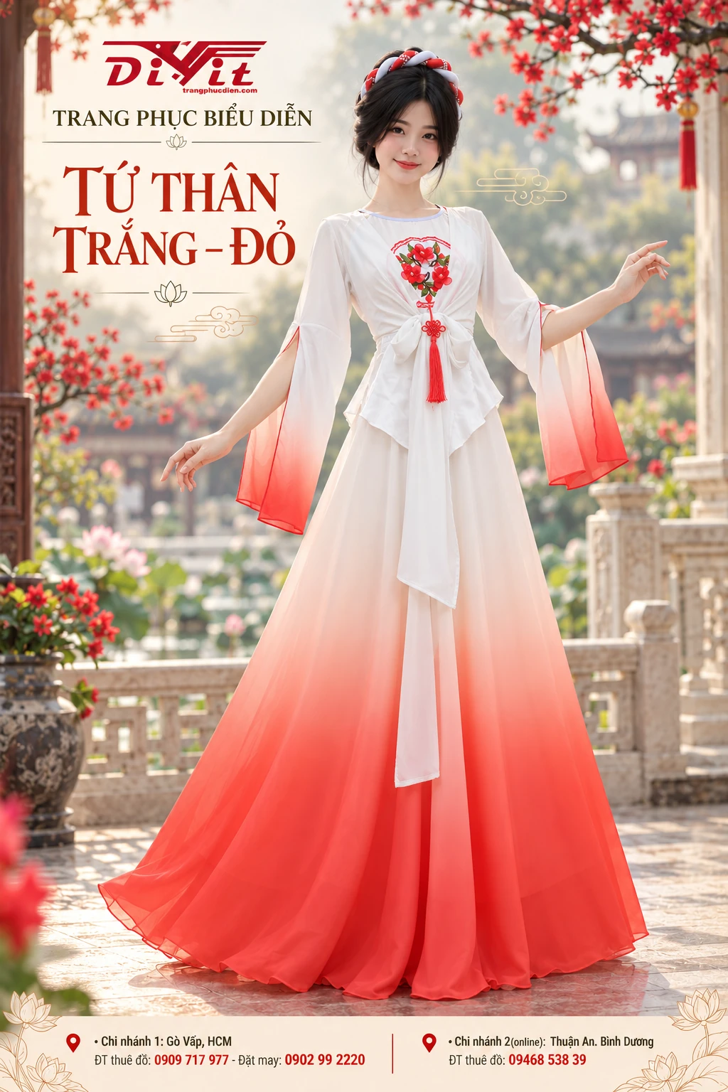 Trang phục tứ thân đẹp – mẫu trang phục biểu diễn tại DiVit