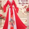 thuê tứ thân nữ họa tiết hoa mẫu đơn