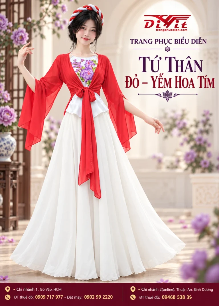 tứ thân đỏ trắng đẹp